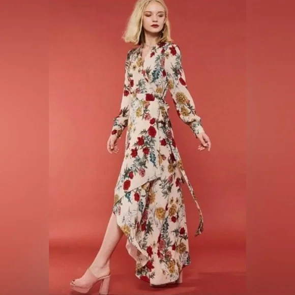 Promesa Floral Long Sleeve Wrap Dress - Picture 2 of 11